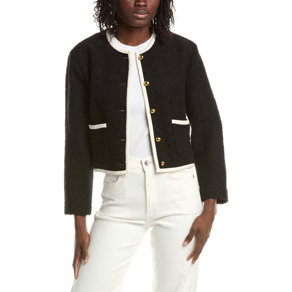 Reveriee Womens Wool-Blend Jacket, Black